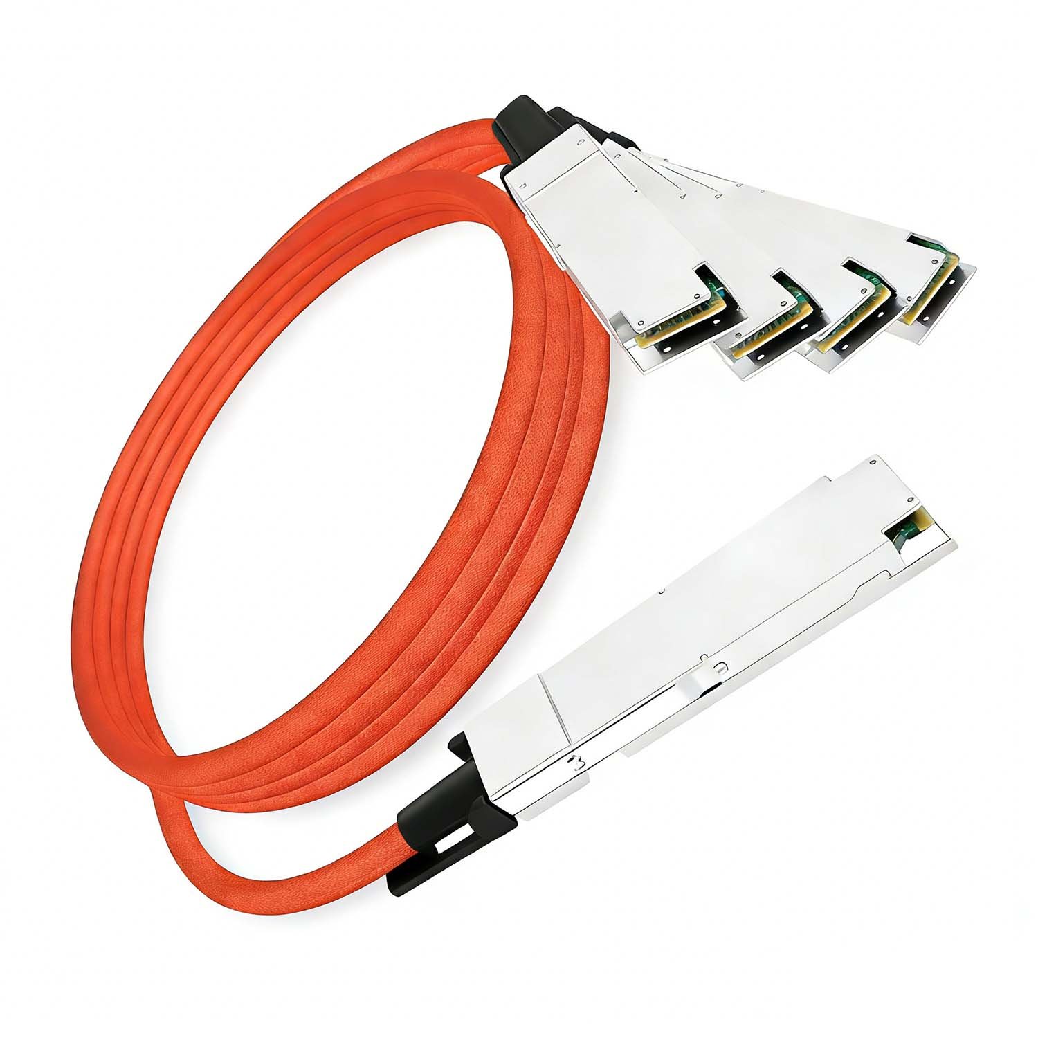 NVIDIA MCA7K20-X001 Compatible 1m (3ft) Twin-port 2x800Gb/s OSFP224 IHS/Finned Top to 4x400Gb/s OSFP224 RHS/Flat Top InfiniBand XDR Active Copper Splitter Cable